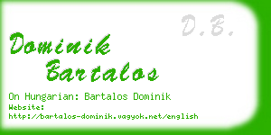 dominik bartalos business card